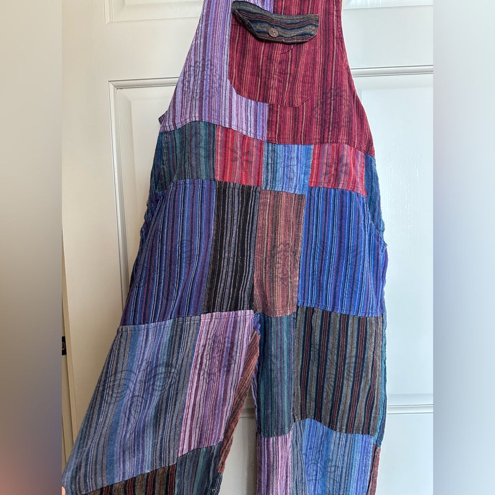 Patchwork overalls handmade, One size - Picture 4 of 9